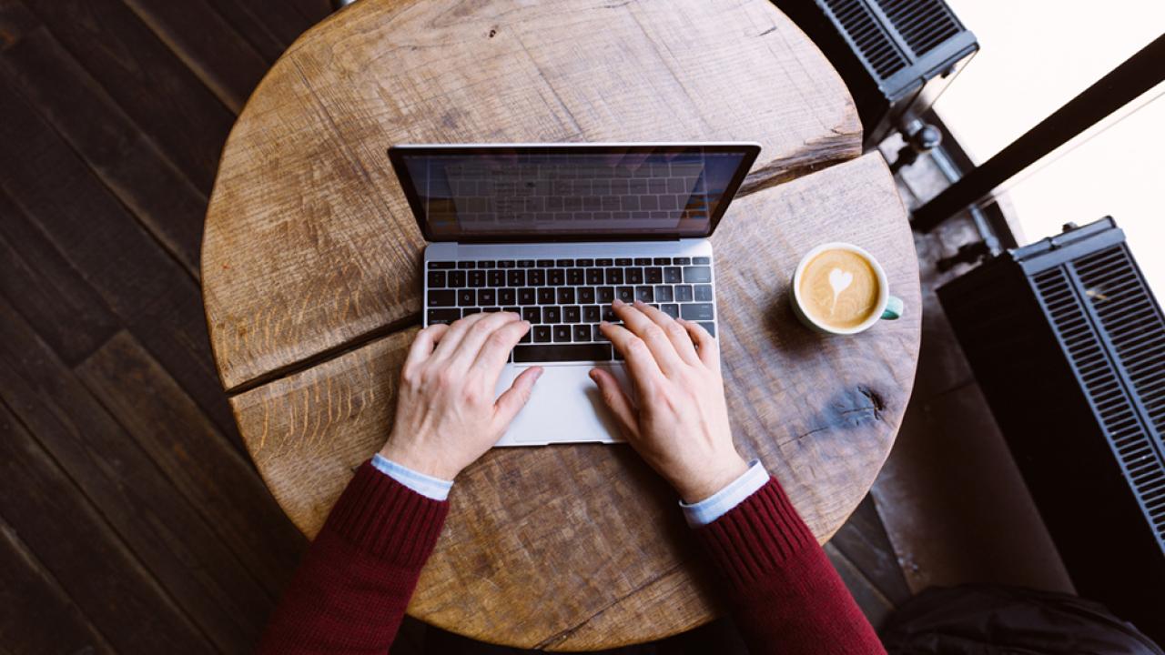 man working on laptop