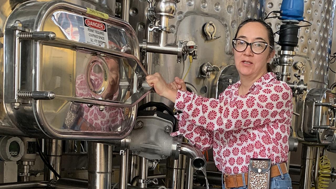 Leticia Chacon-Rodriguez in winery