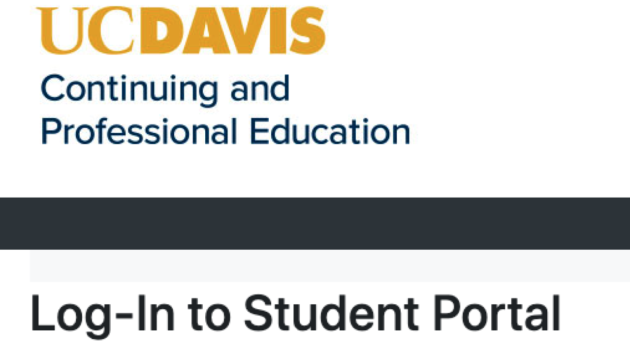 screen shot of student portal login page