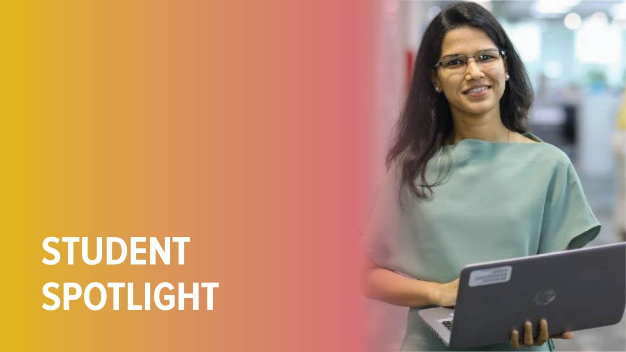 Applied Sensory and Consumer Science Certificate grad Taruna Sanghi in office