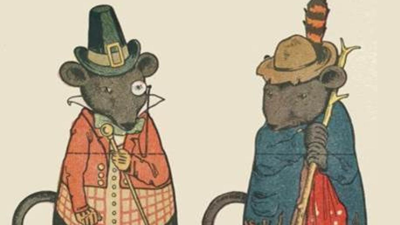 illustration of a country and city mouse