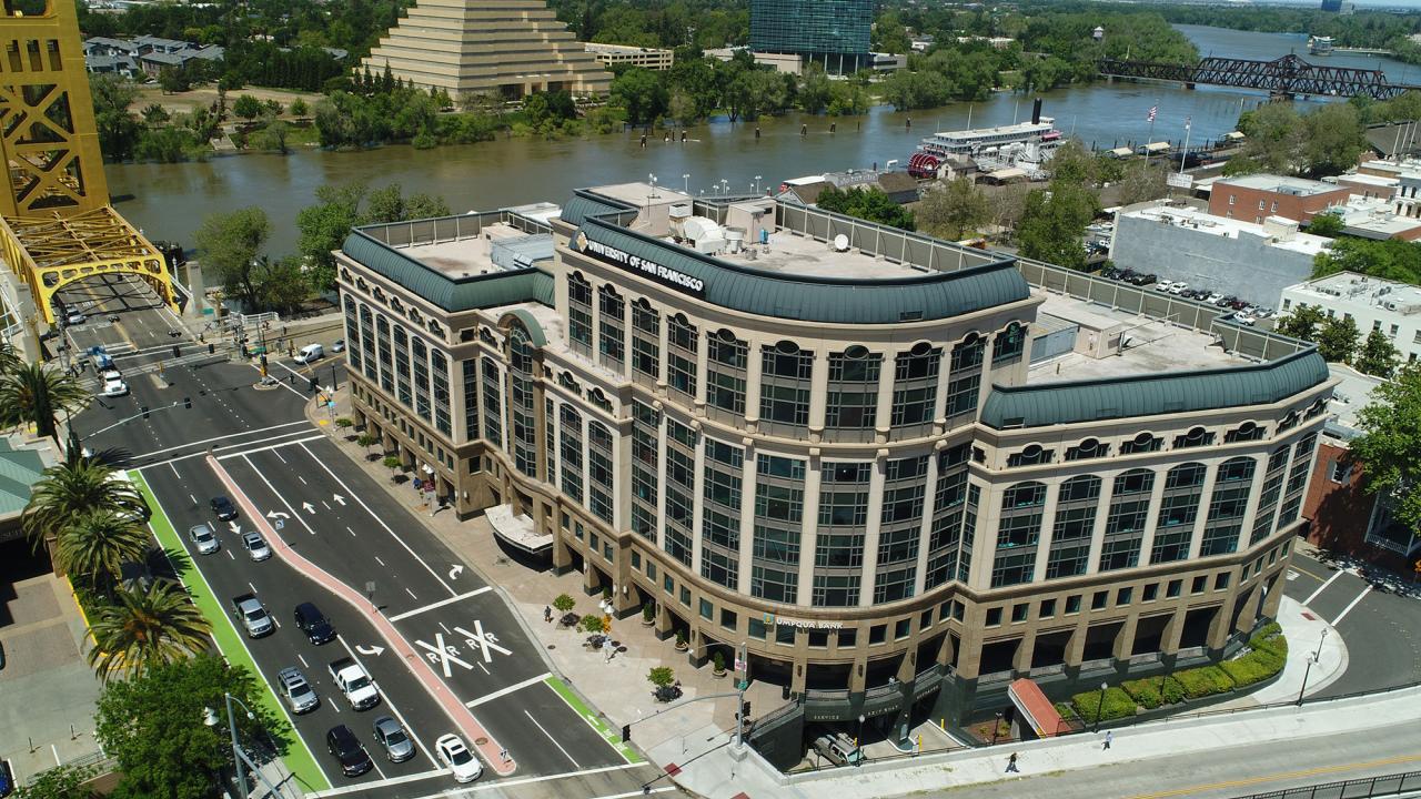 aerial view of One Capitol Mall in Sacramento, CA