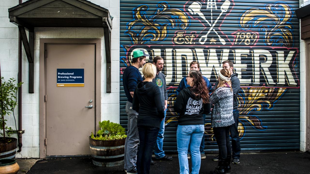 Master Brewers Program students outside Sudwerk