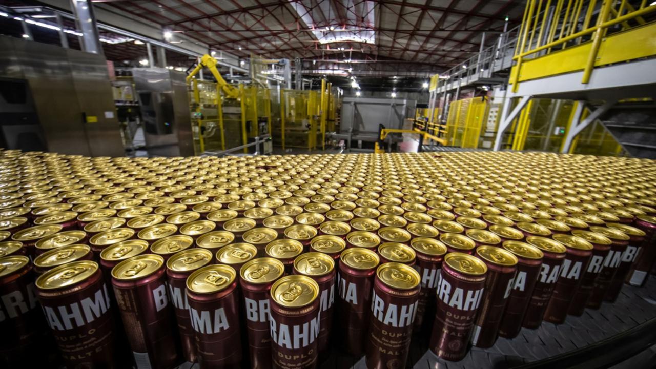 a brewing packaging line with one of Ambev's main beers in Brazil