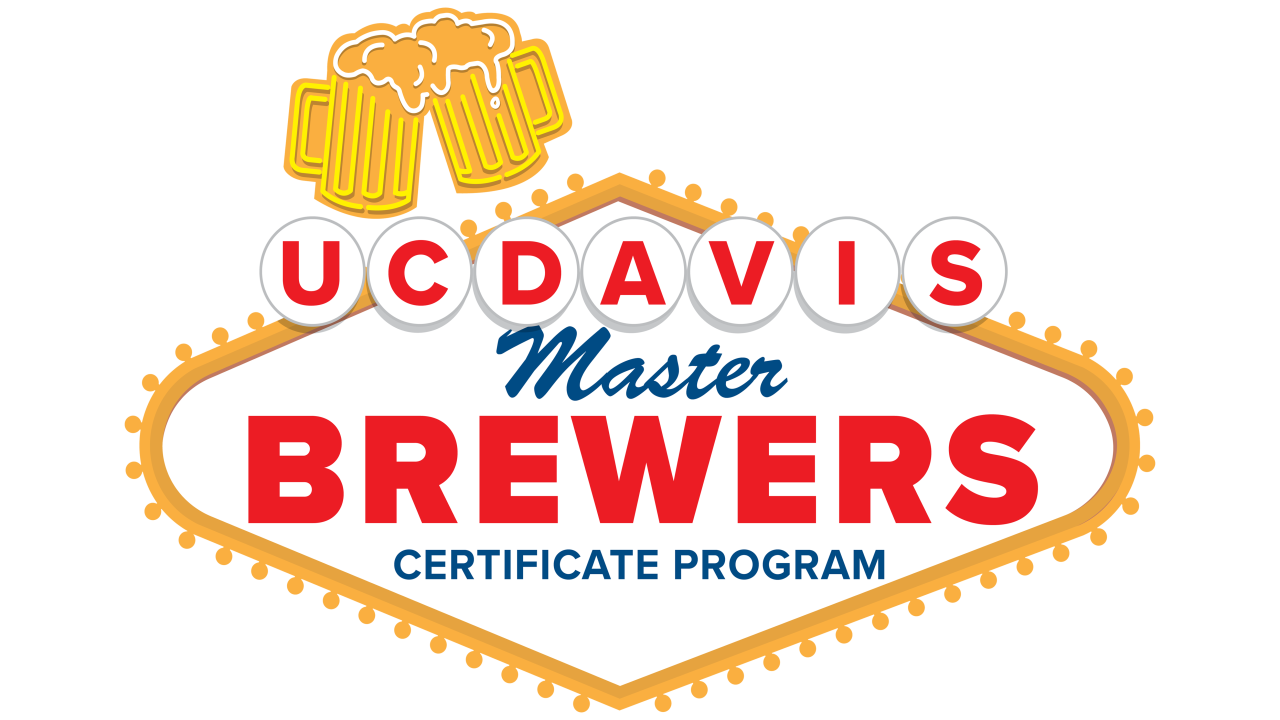 graphic of UC Davis Master Brewers Certificate Program in Las Vegas style lights
