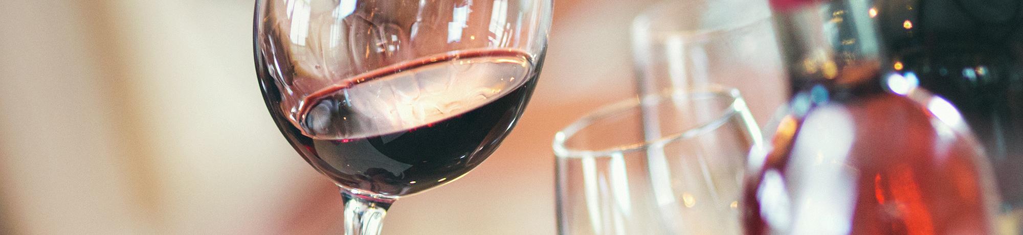 closeup of wine glass